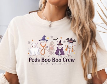 Comfort Colors Pediatric Halloween Shirt, Cute Spooky Peds Boo Boo Crew Tshirt, Pediatrics Nurse Gift, Fall Peds ER Nurse Tee, PICU RN Group