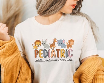 PCICU Nurse Shirt, Cute Peds Cardiac ICU Nurse tshirt for Work, Pediatric Cardiac Intensive Care Unit, Pediatric NP Appreciation Grad Gift