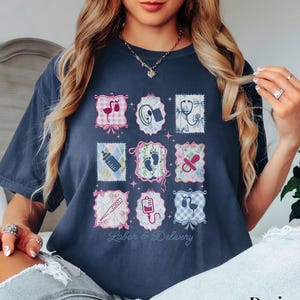 Labor and Delivery Nurse Comfort Colors Shirt, Coquette L and D Nurse T-shirt, Ob Nurse Tshirt, Grad Gift for New L&D Nurse, Midwife Tee