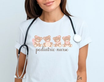 Coquette Pediatric Nurse Shirt for Work, Girly Peds Nurse tshirt, PICU Nurse t-shirt, Future Peds Nurse Graduation Gift, Cute Peds Shirt