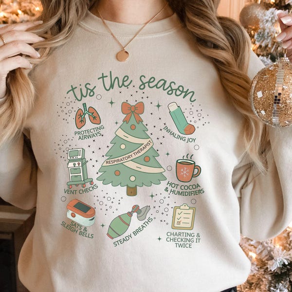 Christmas Respiratory Therapist Sweatshirt, Holiday RT Crewneck, Respiratory Therapy Xmas Sweater for RRT, Gift for Respiratory Therapist