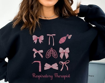 Coquette Respiratory Therapist Sweatshirt, Girly RT Sweatshirt, Pediatric RT Crewneck, Respiratory Therapy Graduation Gift for Future RRT