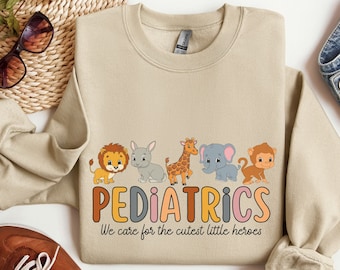 Pediatric Nurse Sweatshirt, Peds Nurse Crewneck, Cute Peds Sweatshirt, Pediatric Nurse Gift, Peds Zoo Animals Sweater, Group Peds Shirt