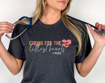 PCICU Nurse shirt, Cute Peds Cardiac ICU Nurse tshirt for work, Pediatric Cardiac Intensive Care Unit, Pediatric NP Appreciation Grad Gift