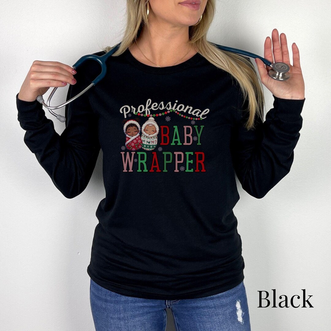 Christmas Mother Baby Nurse Long Sleeve Shirt, Holiday Postpartum Nurse