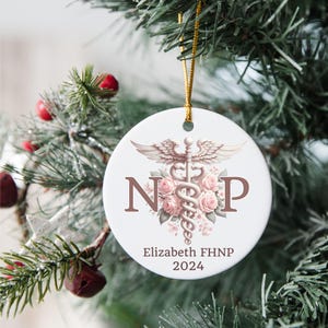 Personalized Nurse Practitioner Ornament, Custom NP Ornament with Name, New NP Christmas Gift, Graduation Gift for Future FNP, DNp Ornament