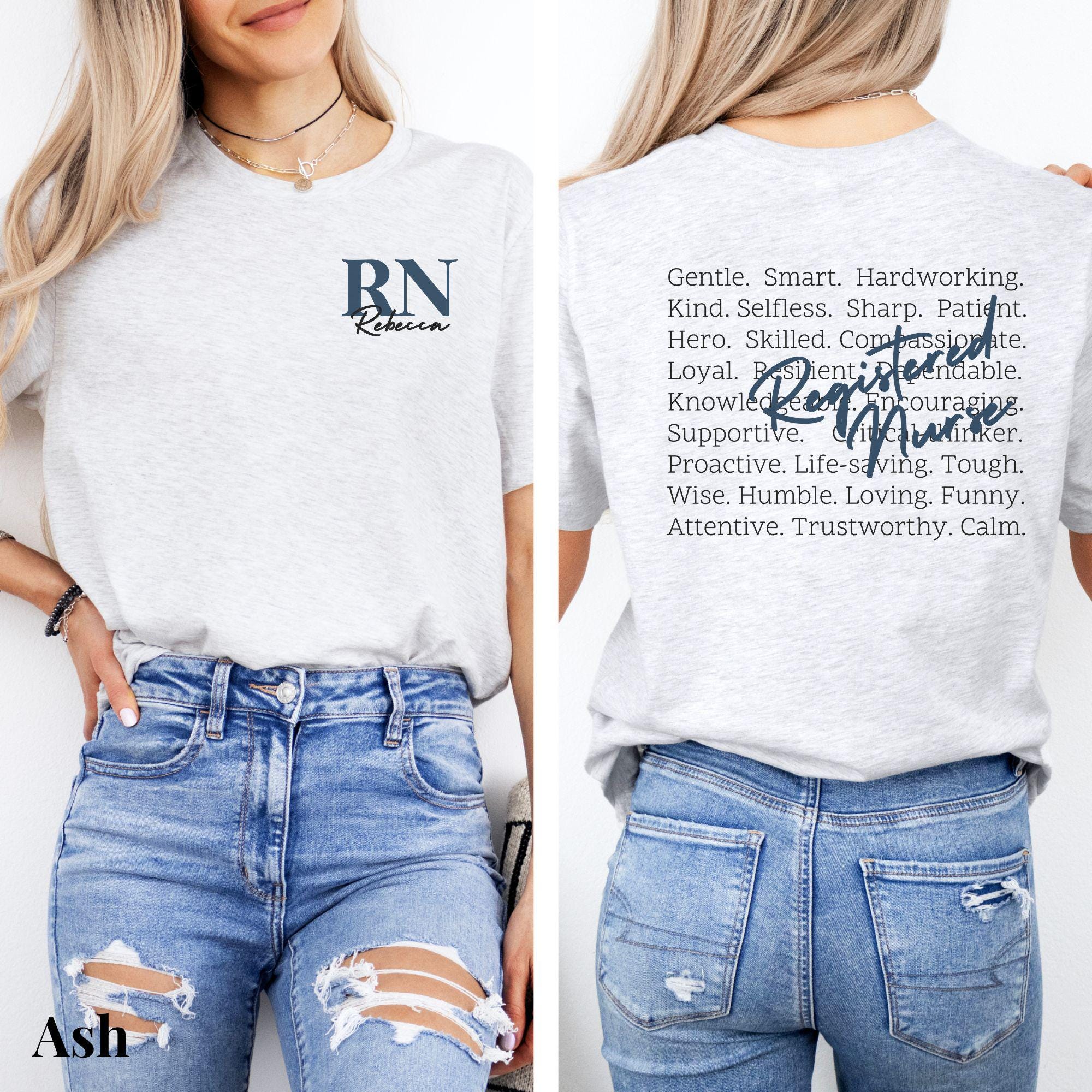 Personalized Nurse Shirt, Custom RN tshirt, Registered Nurse Shirt, Graduation Gift for Nursing Student, New Nurse Gift, Future BSN RN Gift