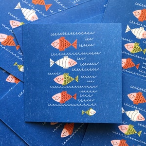Carte de vœux Poissons heureux