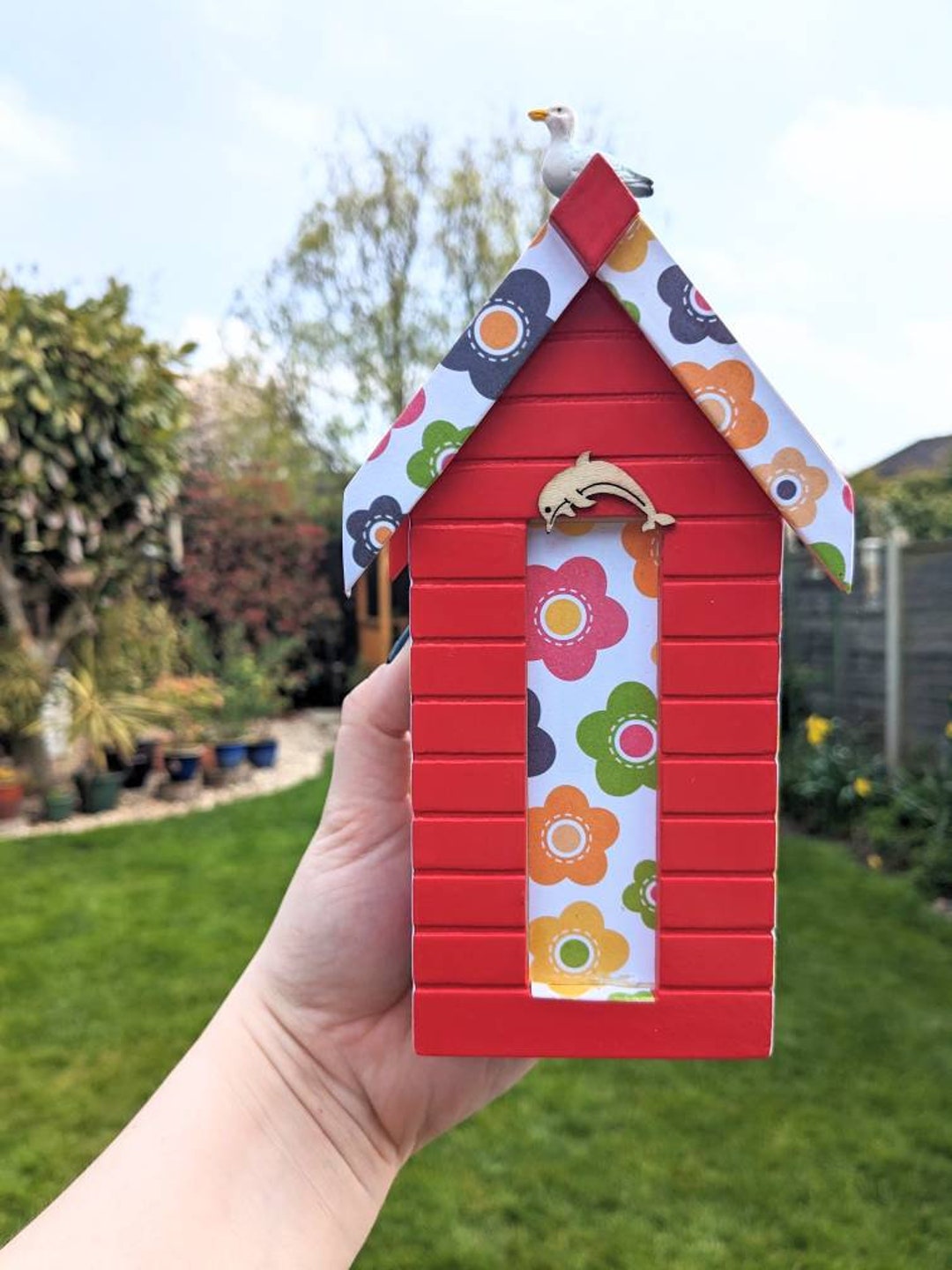 Beach Hut Money Box, Flower Power, Seagull, Dolphin, Beach Hut Gift