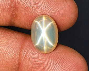 Gema ovalada cabujón de zafiro estrella dorado de calidad AAA (10×12-15 x 20 mm)