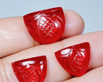 Joyas colgantes y pendientes de rubí rojo natural tallado al estilo mogol, lote de 3 piezas, joyería de piedra suelta y joyería personalizada.