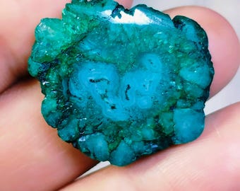 Piedra preciosa de malaquita crisocola natural, forma elegante, cabujón colgante, joyería de piedra suelta, joyería personalizada.