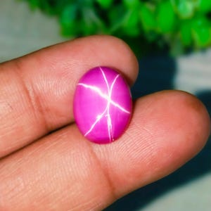 Oval Star Ruby Cabochon, Loose Gemstone for Ring Jewelry