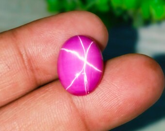 Cabujón de rubí estrella ovalado, piedra preciosa suelta para anillos.