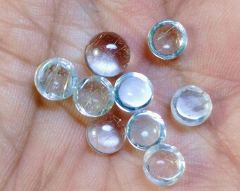 Lote de 10 piezas de gemas sueltas de rutilo dorado natural en forma de cabujón redondo para collar, joyería personalizada.