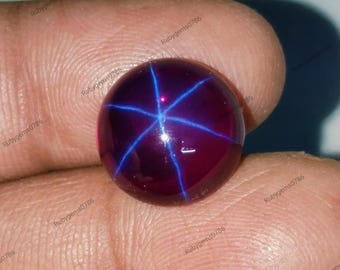 Natural Star Garnet Gemstone Round Shape Cabochon Ring Jewelry Loose Stone Personalized Jewelry.