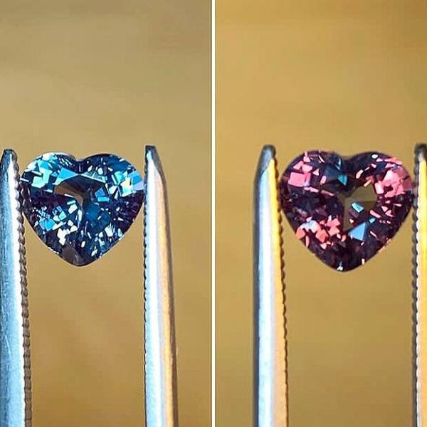 Alexandrite Multi Color Change Alexandrite Quality Loose Faceted Heart shape Cut 5 To 10 MM Ring Size Pendant Size Handmade Polished Stone