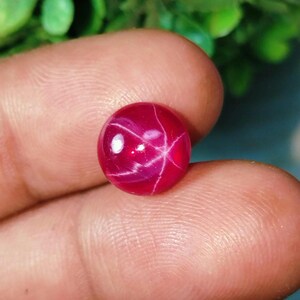 AAA Quality Star Red Ruby Gemstone Round Shape Cabochon Ring Jewelry Loose Stone Personalized Jewelry.