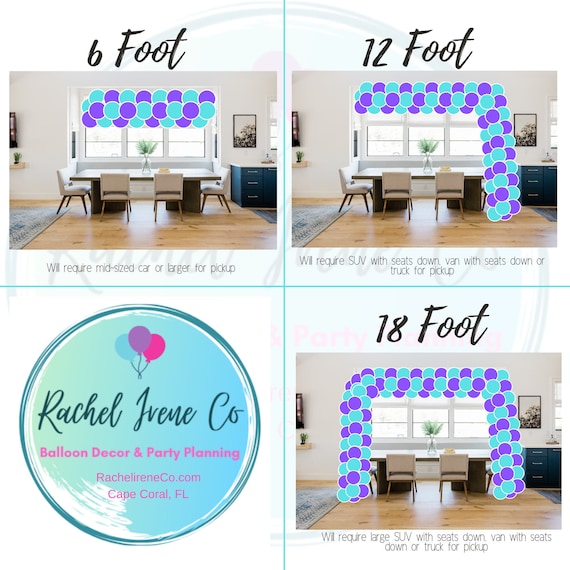 Balloon Garland Mockup Size Chart Balloon Menu Balloon Etsy Canada