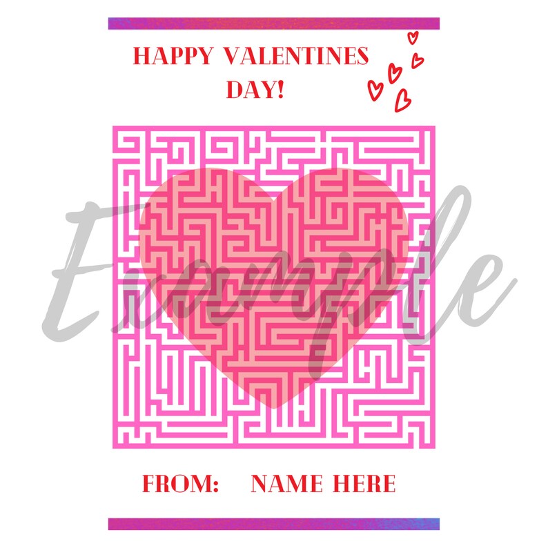 Heart Maze Printable Game Printable Instant Download Valentine's Day ...