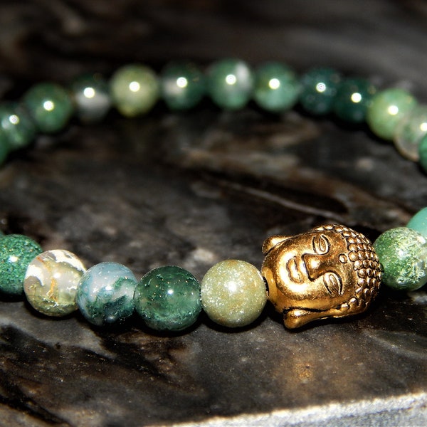 Bracelet Agate mousse - Bouddha