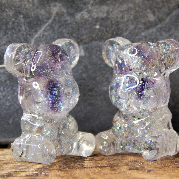 Boucles D'Oreilles Nounours Orgonite Améthyste