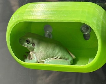 3D Printed Reptile Hide | Modern Gecko Frog Perch, Easy-Clean
