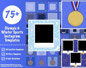 Olympic and Winter Sports Themed Instagram Digital Download Templates (Feed & Story Aspect Ratios Included)