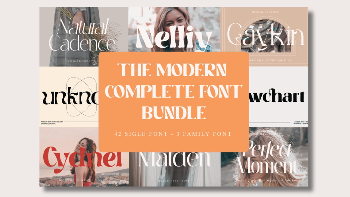 The Modern Complete Font Bundle Instant Digital Download procreate ...