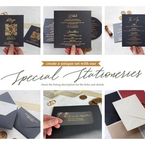 Black and Gold Acrylic Wedding Invitation, Elegant Foil Printed and Personalized Wedding Invite, Gold Foil Printed Acrylic Wedding Invite Bild 5