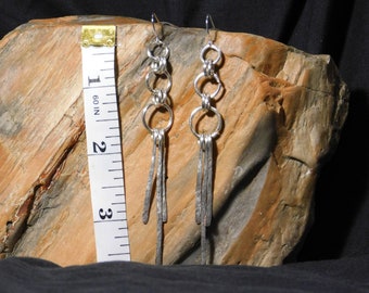 Drapey Hammered Copper Earrings