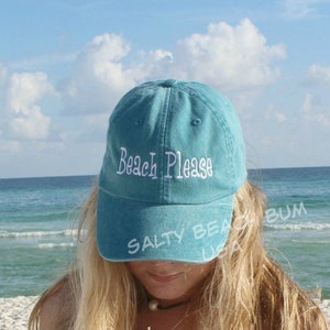 Beach Please Hat Custom Embroidered 