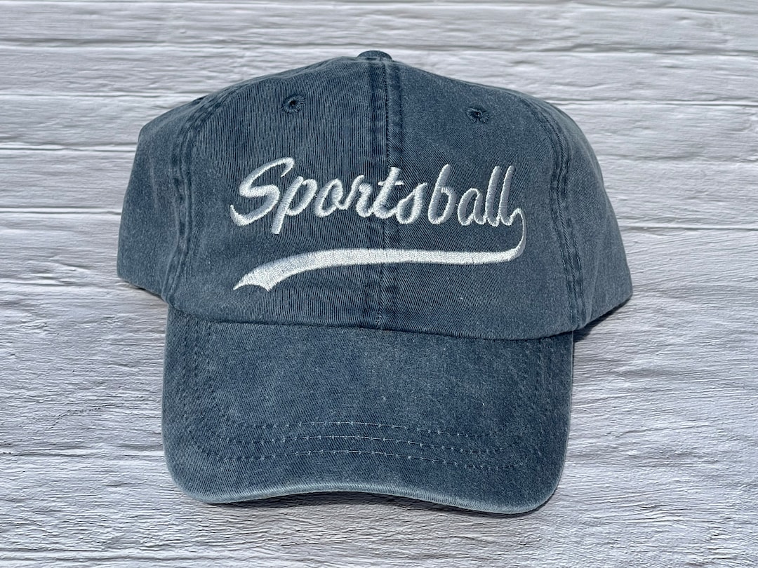Sportsball Embroidered Hat, Navy Baseball Cap, Adams Hat, Beach Hat