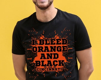 Cincinnati Football Shirt, I Bleed Orange and Black Shirt, American Football Shirt, Bengal Shirt, Unisex Shirt