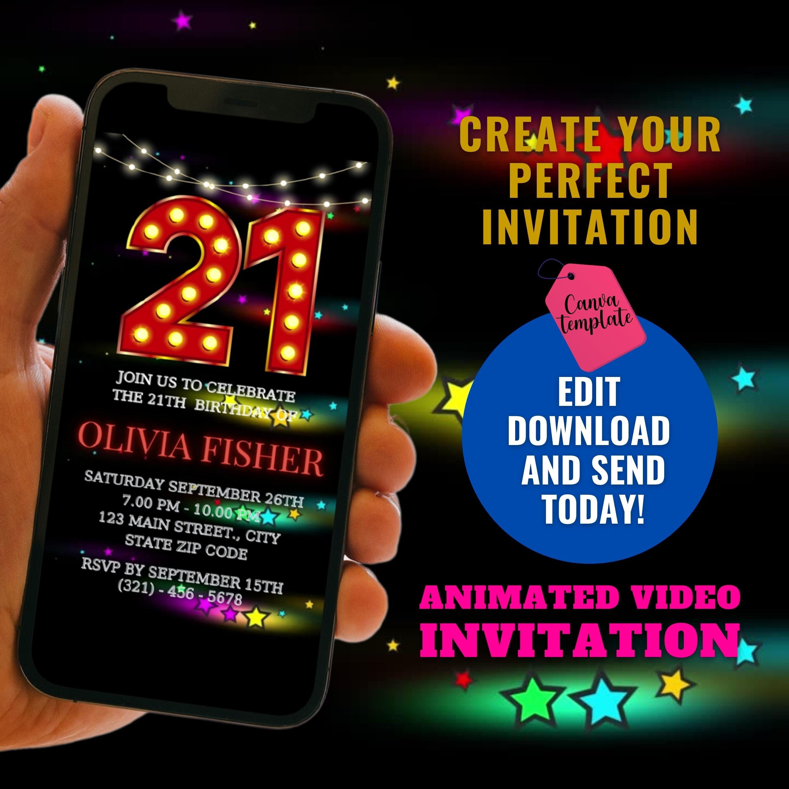 21st Birthday Party Invitation Template, 21st Birthday Men Electronic — free download