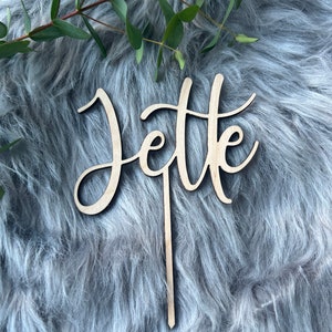 Name Cake Topper Birch Wood