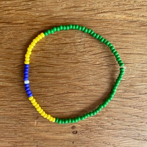 Braccialetto di perline con bandiera brasiliana - Souvenir di viaggio fatto a mano - Gioielli patriottici personalizzati - Accessorio per il festival del carnevale brasiliano