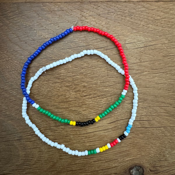 OLYMPICS TEAM - a custom stack bracelet representing your favourite country and the Olympics flag - Custom seed bead bracelet