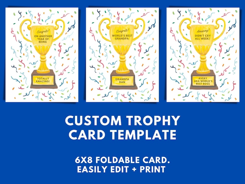Printable Trophy Card Template
