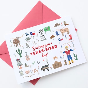 Câlin de la taille du Texas - carte imprimable téléchargeable sur le thème du Texas