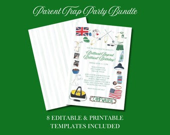 Invitaciones para fiesta de Parent Trap: Plantillas editables de Canva (descarga digital)