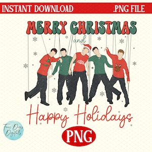 NSYNC Png, Kerstmis Nsync PNG, Merry Christmas png, Boy Band Png, 90's baby png, jaren 90 muziek png, Nsync Sublimatie kerst digitale download