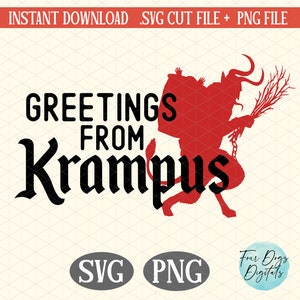 Krampus SVG, Greetings from Krampus Svg Png, Krampusnacht png, Krampus PNG digital download