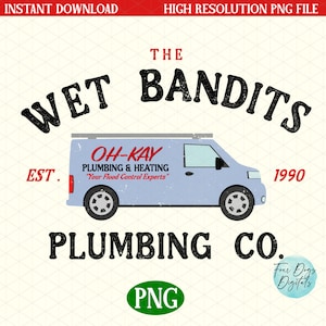 Home Alone PNG, The Wet Bandits PNG, Wet Bandits Plumbing Co Png, Christmas Movie png, Christmas Png, Merry Christmas distressed png file