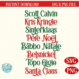 Scott Calvin SVG, Jultomten SVG PNG, Topo Gigio svg, Julfilmcitat Svg, Jul Png Cut-fil och Sublimering Nedladdning
