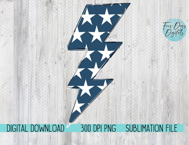 American Flag Lightning Bolt PNG Bundle July 4th Png Etsy