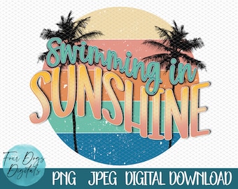Pływanie w słońcu png, Plaża png, retro plaża png, sublimacja wibracji plaży, tryb wakacyjny, letnie wibracje, plik sublimacji letniego czasu png