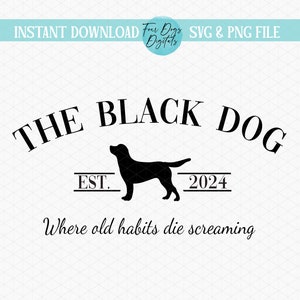 Le chien noir SVG PNG, TTPD Svg, vieilles habitudes meurent crier svg poètes torturés svg png