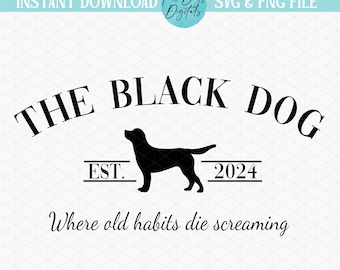 The Black Dog SVG PNG, TTPD Svg, old habits die screaming svg Tortured Poets svg png