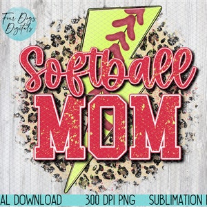 Softball mom PNG, softball mama png, softball png, softball shirt design, softball sublimation file, leopard softball png digital download